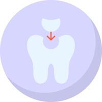 Tooth Filling Flat Bubble Icon vector