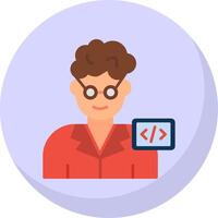 Programmer Flat Bubble Icon vector