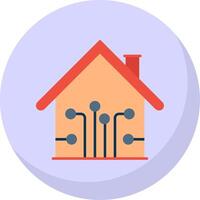 Smart Home Flat Bubble Icon vector