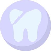 roto diente plano burbuja icono vector