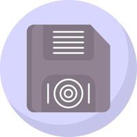 Floppy Disk Flat Bubble Icon vector