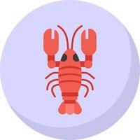 Lobster Flat Bubble Icon vector