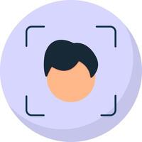 Face Scan Flat Bubble Icon vector