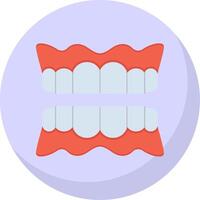 dentadura plano burbuja icono vector