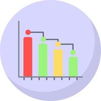 Bar Graph Flat Bubble Icon vector