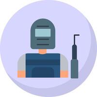 Welder Flat Bubble Icon vector