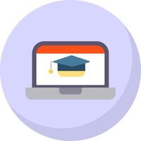 Online Learning Flat Bubble Icon vector