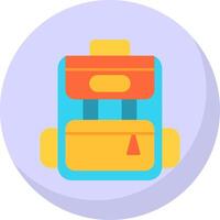 Backpack Flat Bubble Icon vector