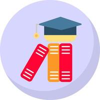 Graduation Hat Flat Bubble Icon vector