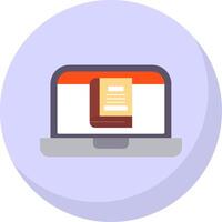 Online Learning Flat Bubble Icon vector