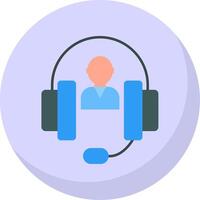 Call Center Flat Bubble Icon vector