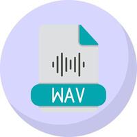 Wav Format Flat Bubble Icon vector