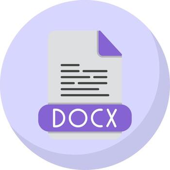 Docx Flat Bubble Icon vector