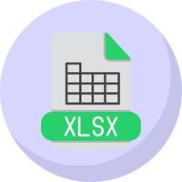 Xlsx Flat Bubble Icon vector