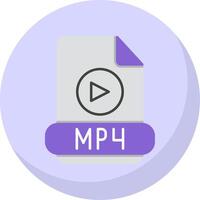 Mp4 Flat Bubble Icon vector
