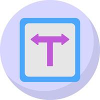 T Junction Flat Bubble Icon vector