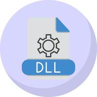 Dll Flat Bubble Icon vector
