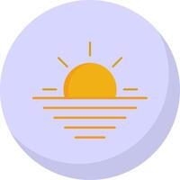 Sunset Flat Bubble Icon vector