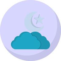 Night Flat Bubble Icon vector