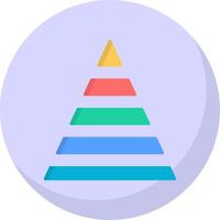 Pyramid Chart Flat Bubble Icon vector