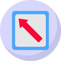 Arrow Left Flat Bubble Icon vector