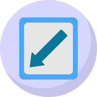 Diagonal Arrow Flat Bubble Icon vector