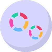 Pie Chart Flat Bubble Icon vector