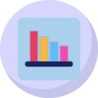 Bar Chart Flat Bubble Icon vector