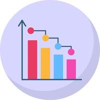 Bar Chart Flat Bubble Icon vector