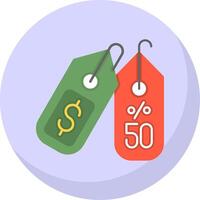 50 Percent Flat Bubble Icon vector