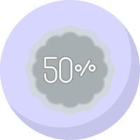50 por ciento plano burbuja icono vector