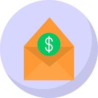 Salary Mail Flat Bubble Icon vector