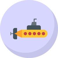 Submarine Flat Bubble Icon vector