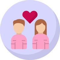 Heart Flat Bubble Icon vector