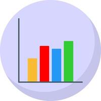 Bar Chart Flat Bubble Icon vector