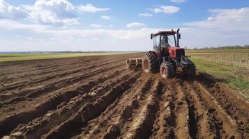 AI generated The soil is being cut with the Veku machine photo