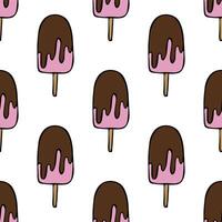 Seamless pattern with ice cream doodle for decorative print, wrapping paper, greeting cards, wallpaper and fabric vector