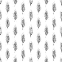 Seamless pattern with wheat doodle for decorative print, wrapping paper, greeting cards, wallpaper and fabric vector