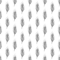 Seamless pattern with wheat doodle for decorative print, wrapping paper, greeting cards, wallpaper and fabric vector