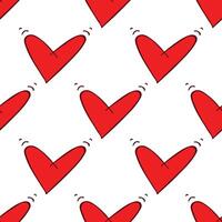 Seamless pattern with hand drawn heart doodle for decorative print, wrapping paper, greeting cards and fabric vector