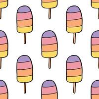 Seamless pattern with ice cream doodle for decorative print, wrapping paper, greeting cards, wallpaper and fabric vector