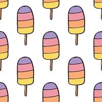 Seamless pattern with ice cream doodle for decorative print, wrapping paper, greeting cards, wallpaper and fabric vector