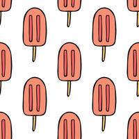 Seamless pattern with ice cream doodle for decorative print, wrapping paper, greeting cards, wallpaper and fabric vector