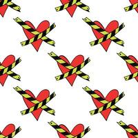 Seamless pattern with hand drawn heart doodle for decorative print, wrapping paper, greeting cards and fabric vector