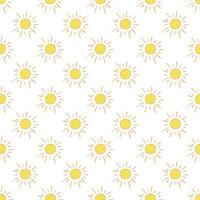 Seamless pattern with sun doodle for decorative print, wrapping paper, greeting cards, wallpaper and fabric vector