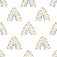 Seamless pattern with rainbow doodle for decorative print, wrapping paper, greeting cards, wallpaper and fabric vector