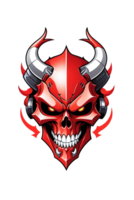 AI generated Mecha Devil Skull Illustration png