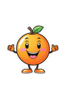 AI generated Orange with happy face png