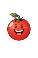 ai generado rojo tomate con contento cara png