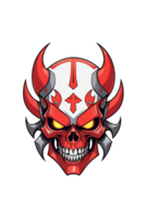 AI generated Mecha Devil Skull Illustration png
